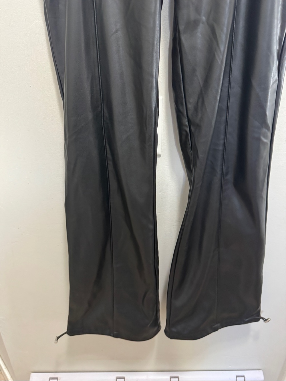 Manière De Voir Rope Tie Black Faux Leather Trousers Size 8 NWT Brand New - Picture 6 of 14